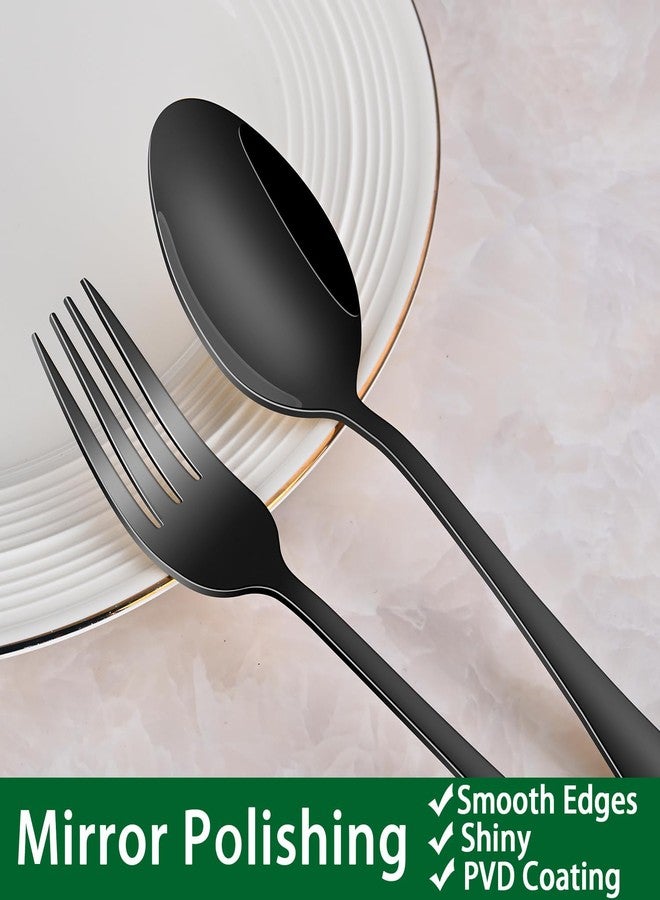 DEHOV 30 PCs Flatware Sets,Black Stainless Steel Silverware Sets Service For 6 Person,Durable Cutlery Sets For Home,Party,Restaurant,Tableware Cutlery Sets - Image 3